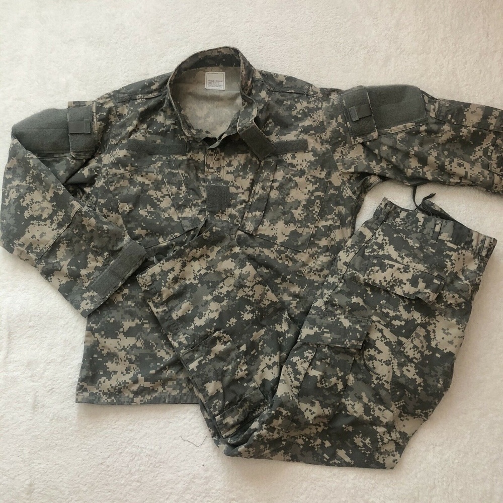 US Army Combat Uniform Top & Pants Medium Regular Digital Pattern Coat Trousers